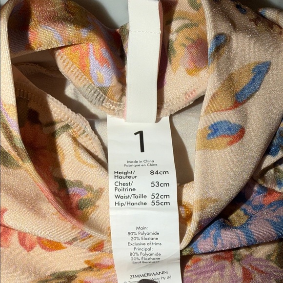 Zimmermann Kids Multicolor Floral Ruffle Rash Guard 12/18M - Picture 6 of 9